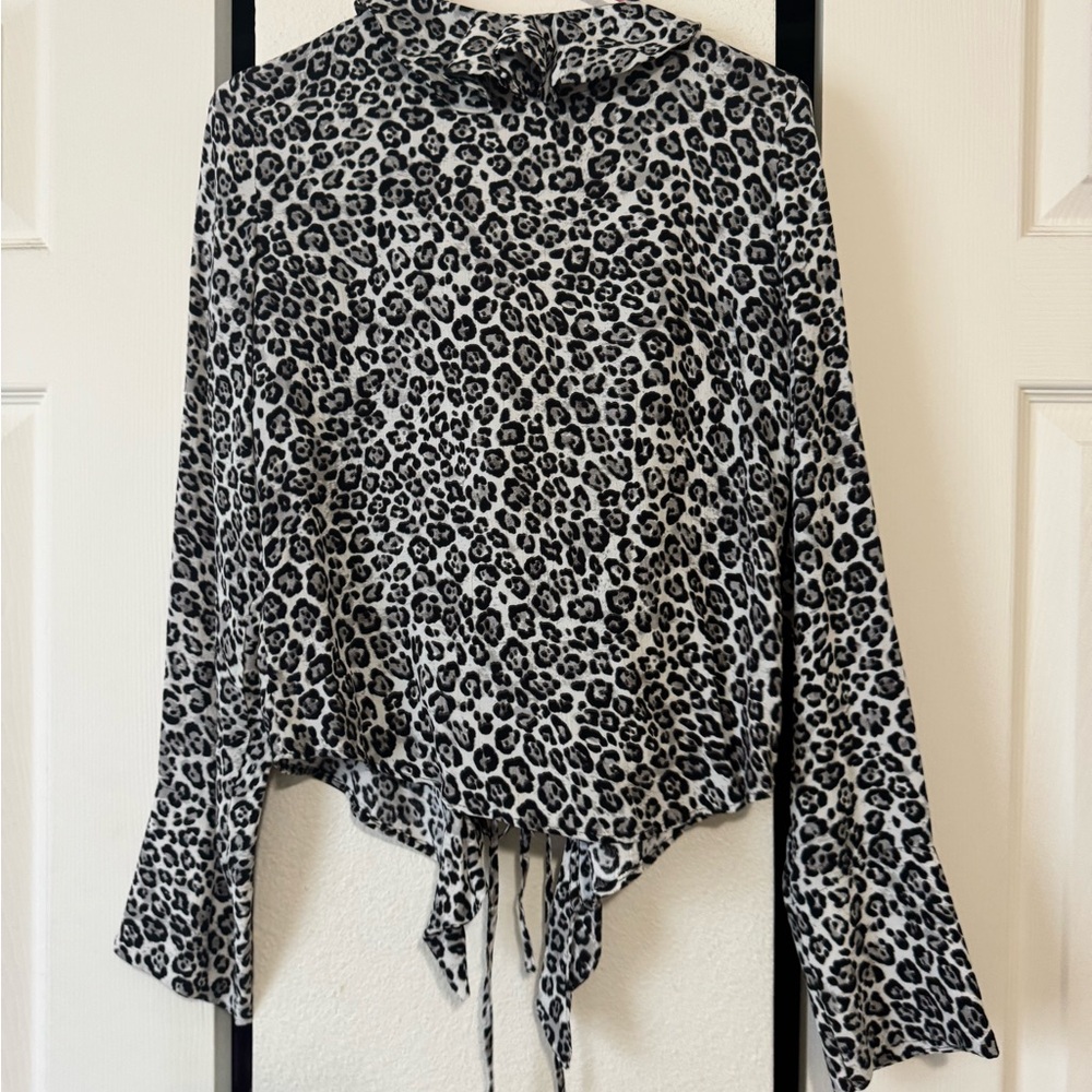 Zara Leopard Print Ruffle Blouse - Picture 2 of 3